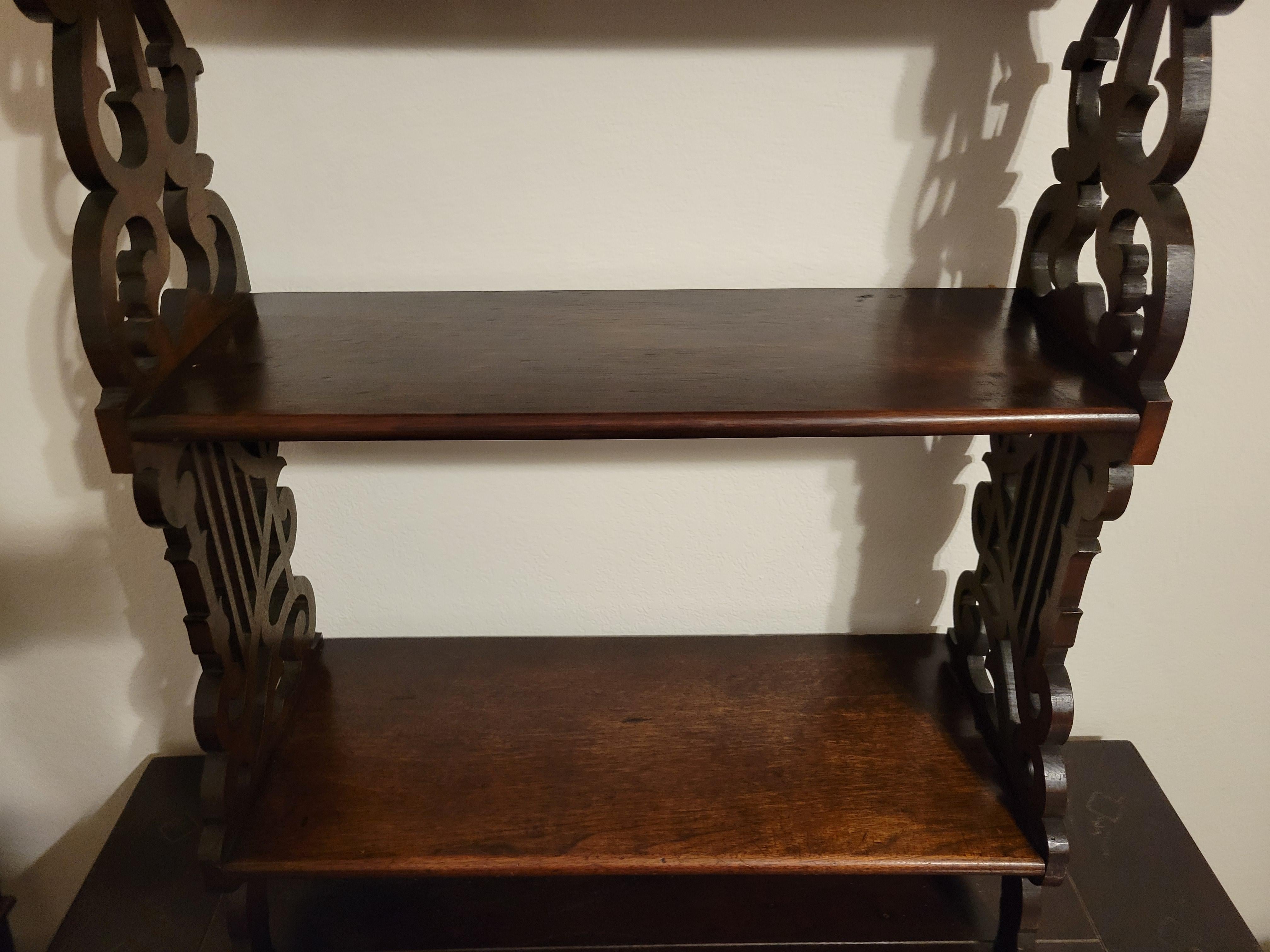 Antique Mahogany Hand-Carved French Provincial Shelf In Good Condition In Phoenix, AZ