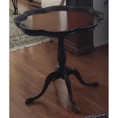 Antique Mahogany Heavy Piecrust Tripod Table