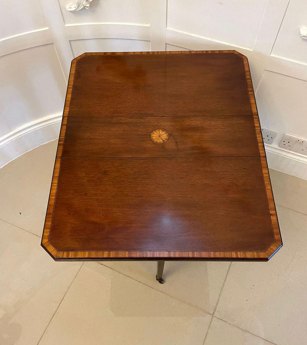 Inlay Antique Mahogany Inlaid Baby Sutherland/Occasional Table For Sale