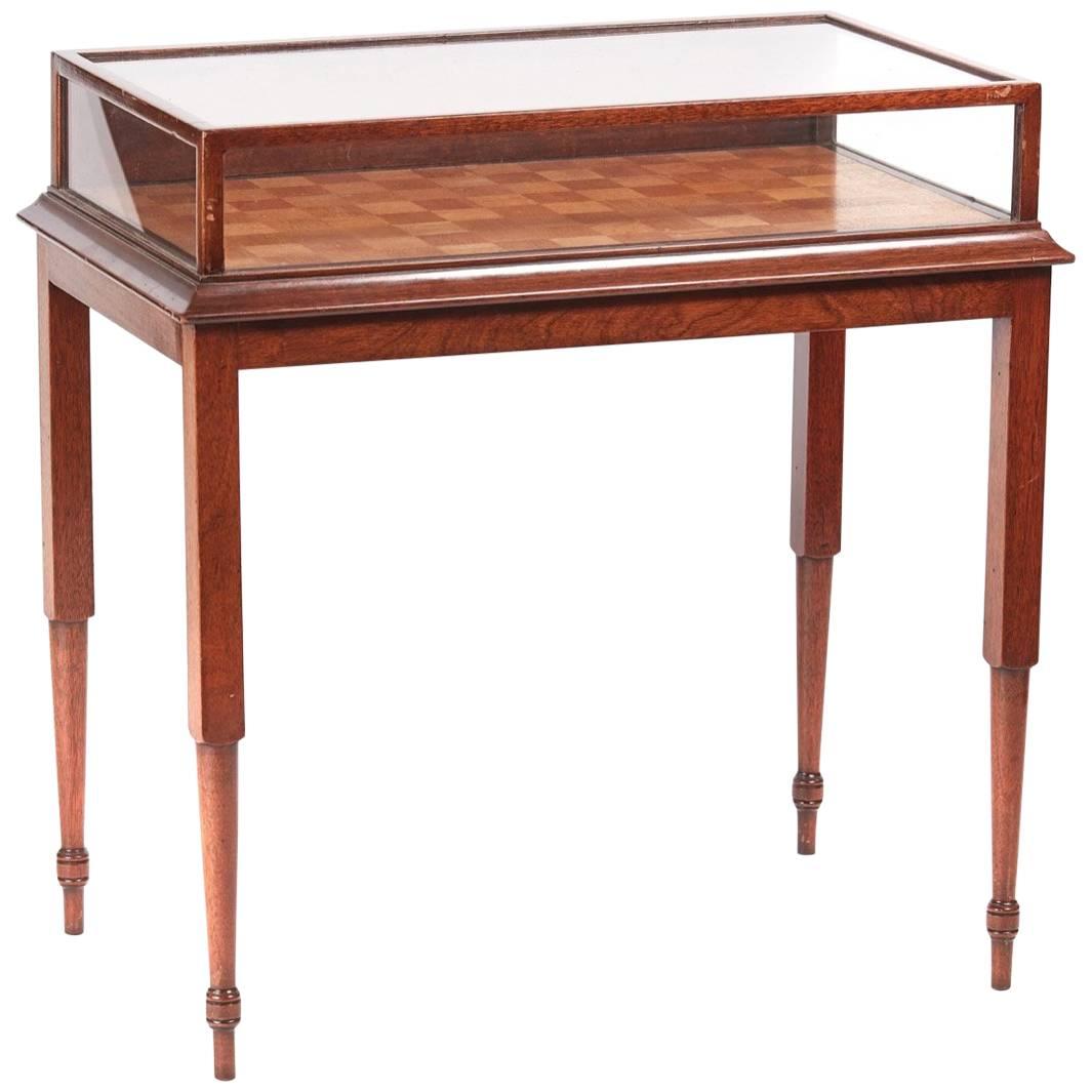 Antique Mahogany Jewellery Shop Display Cabinet