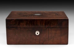 Antique Mahogany Jewelry Box by Wells and Lambe, 19th Century