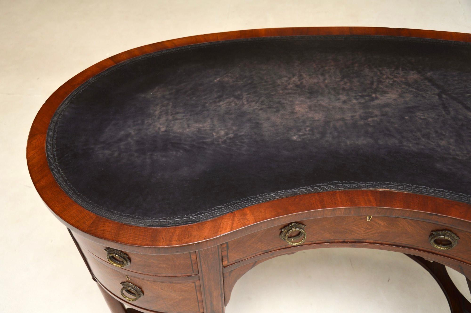 British Antique Georgian Style Kidney Shaped Desk For Sale