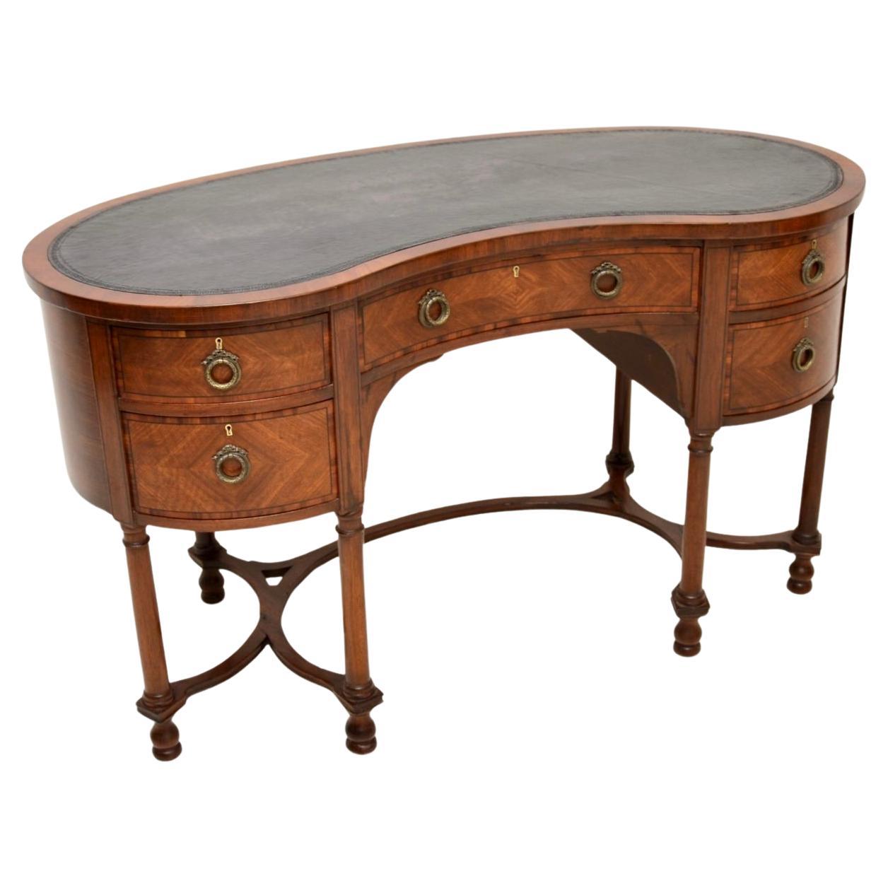 Antique Georgian Style Kidney Shaped Desk For Sale