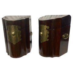 Antique Mahogany Knife Document Boxes - A Pair