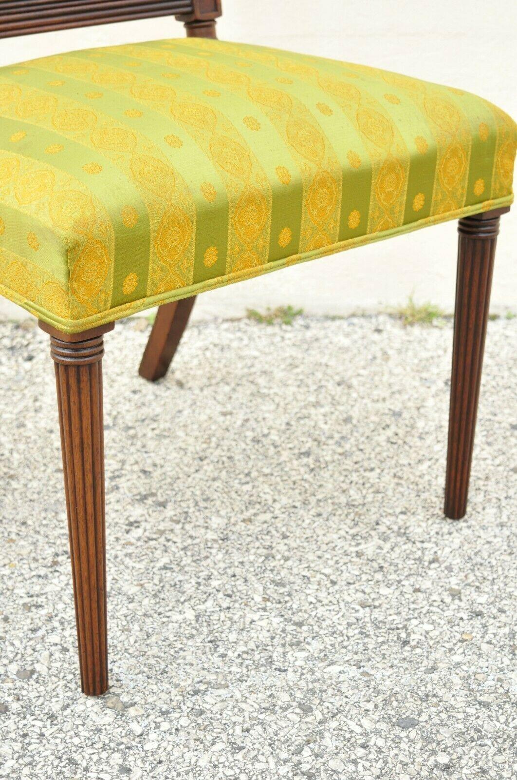 Antique Mahogany Lattice Back Hepplewhite Style Dining Chairs, Set of 6 5