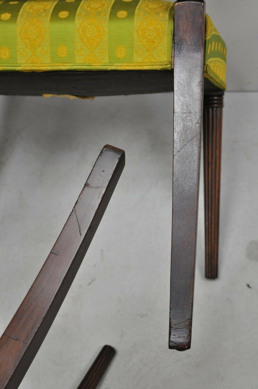 Antique Mahogany Lattice Back Hepplewhite Style Dining Chairs, Set of 6 4