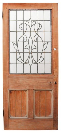 Antique Mahogany Leaded Glass Door