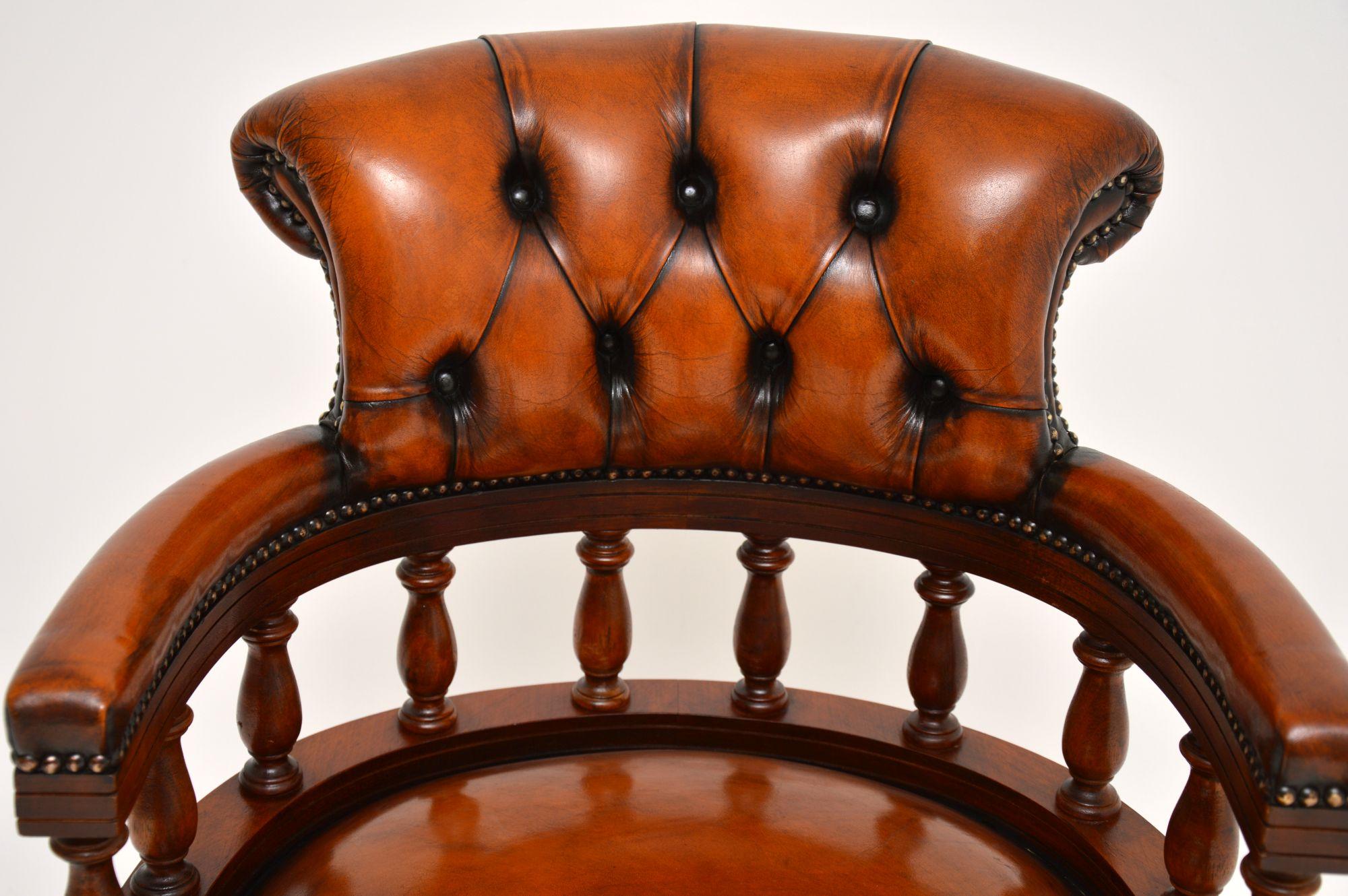 antique leather desk chair