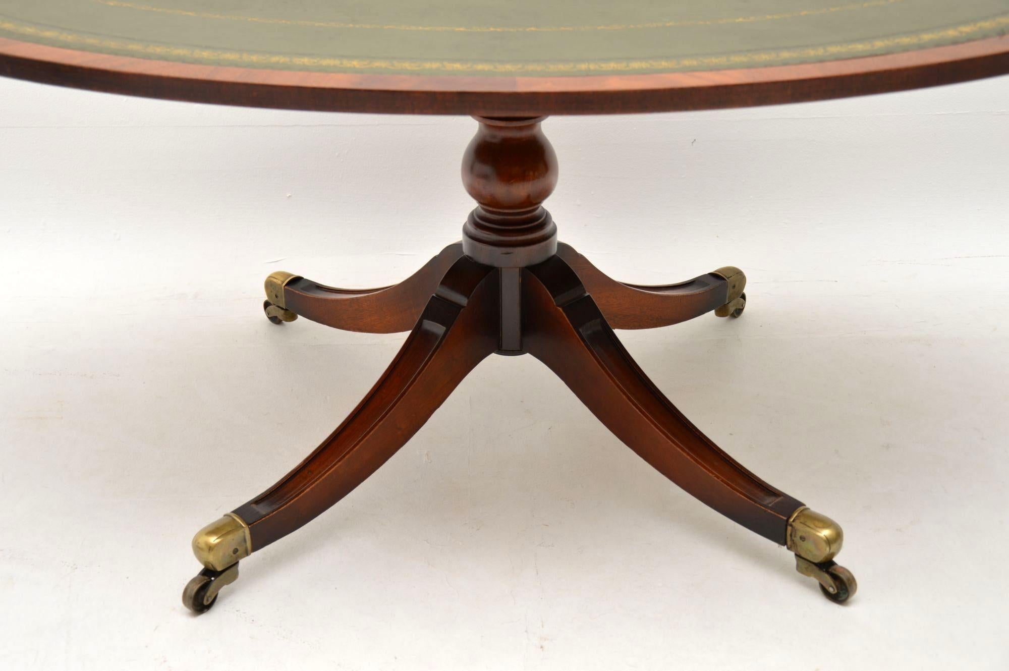 leather top coffee table antique