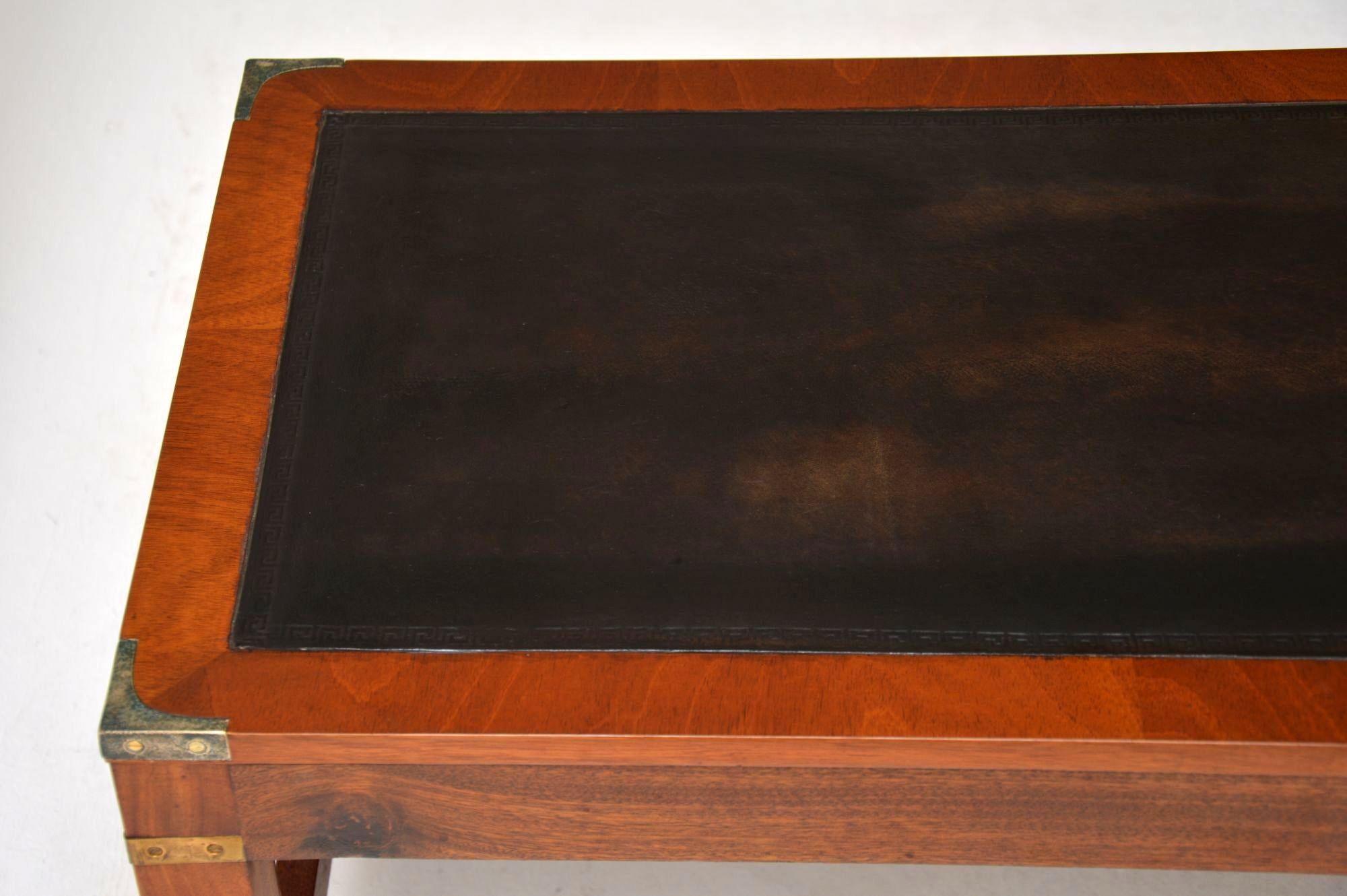 Mid-20th Century Antique Mahogany Leather Top Coffee Table