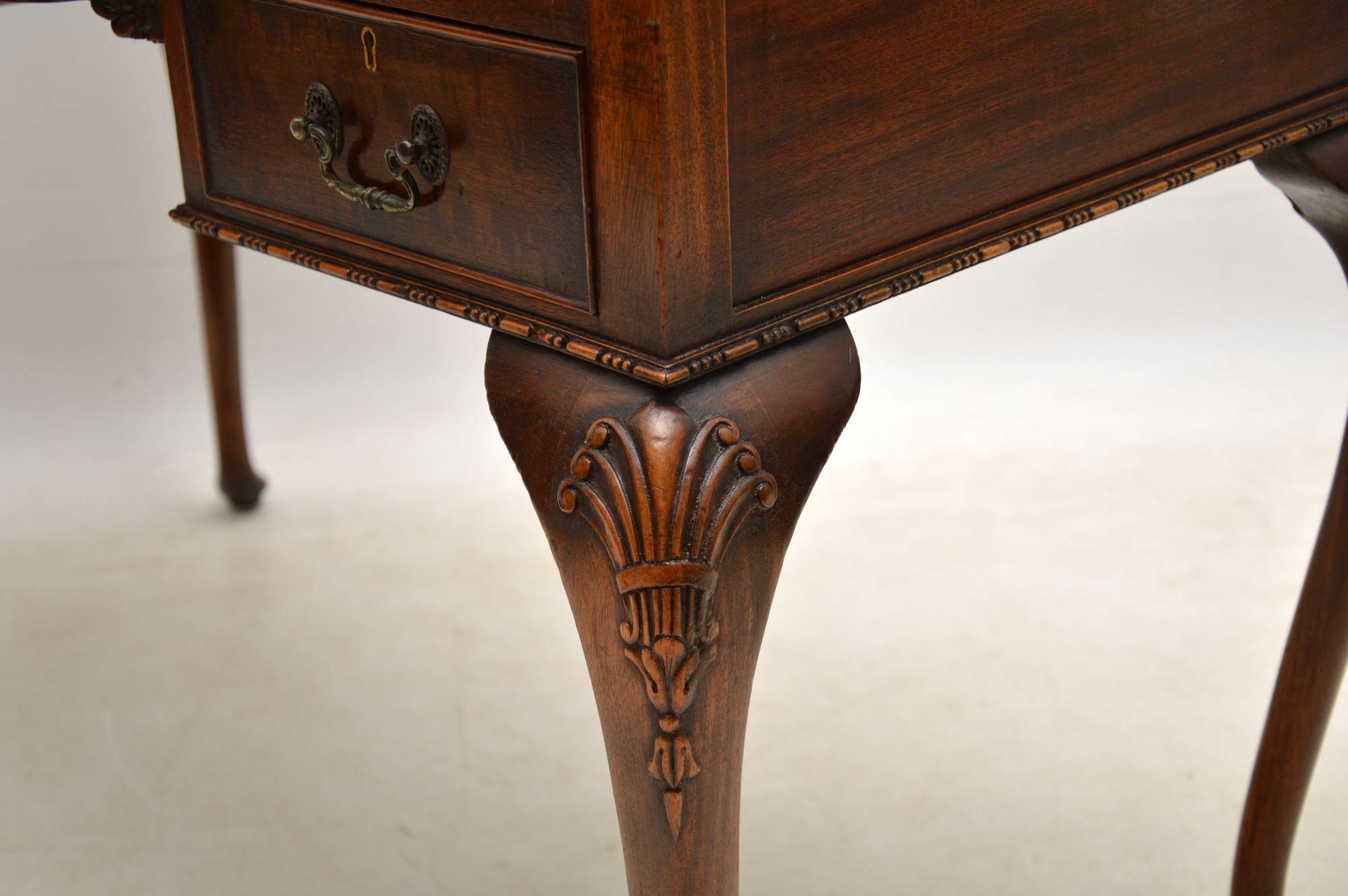 Antique Mahogany Leather Top Desk 1