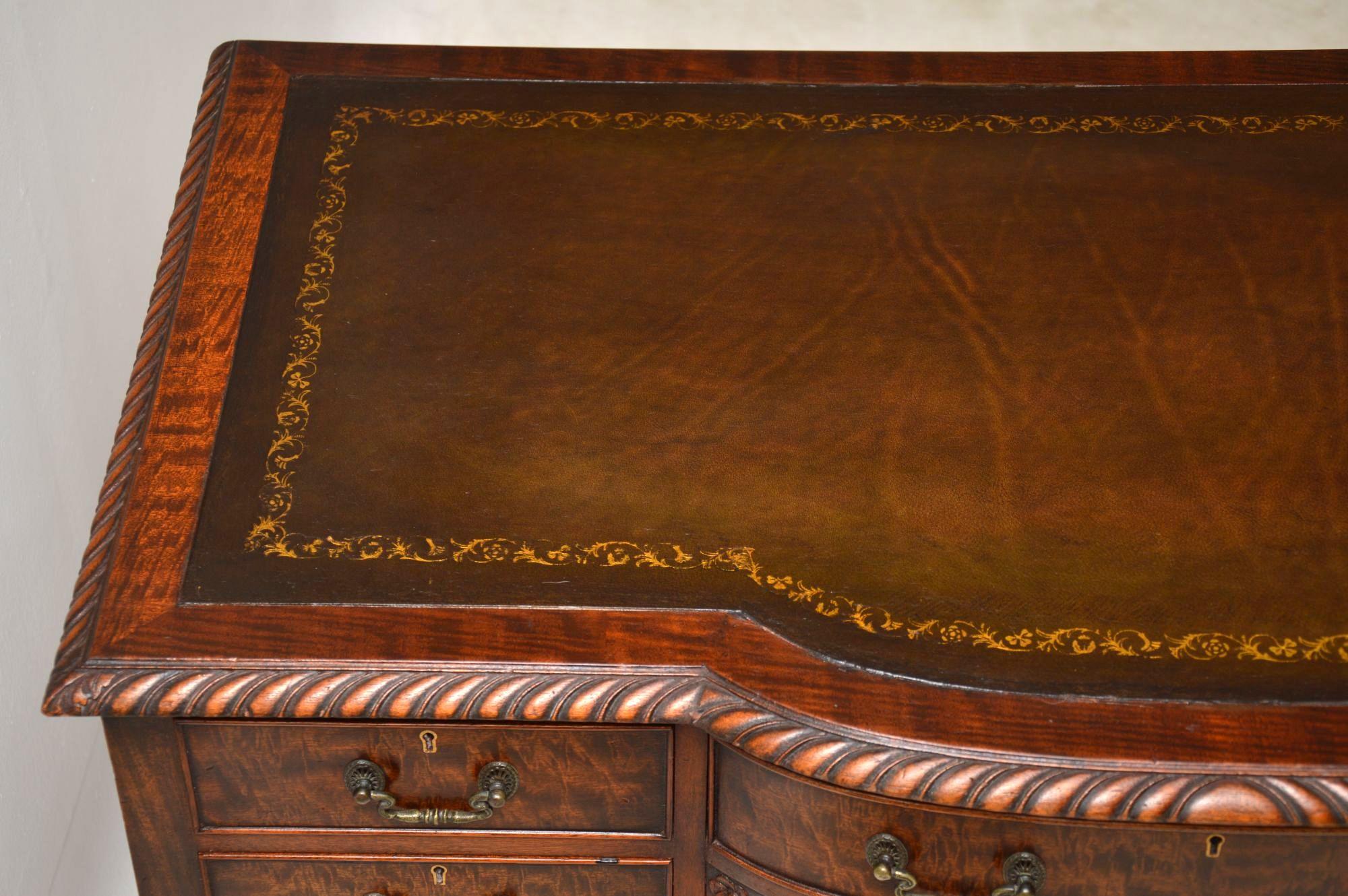 Antique Mahogany Leather Top Desk 2