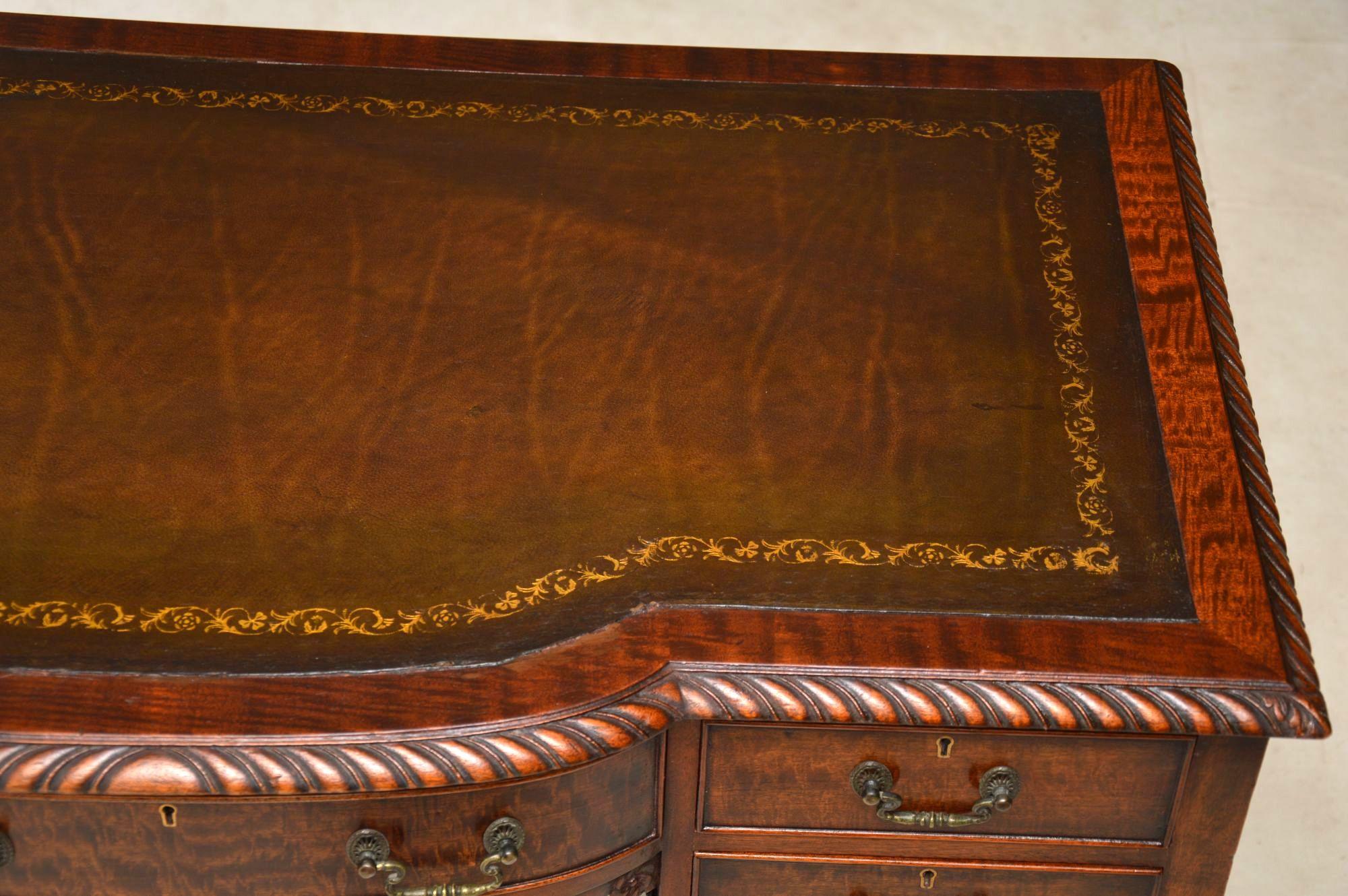 Antique Mahogany Leather Top Desk 3
