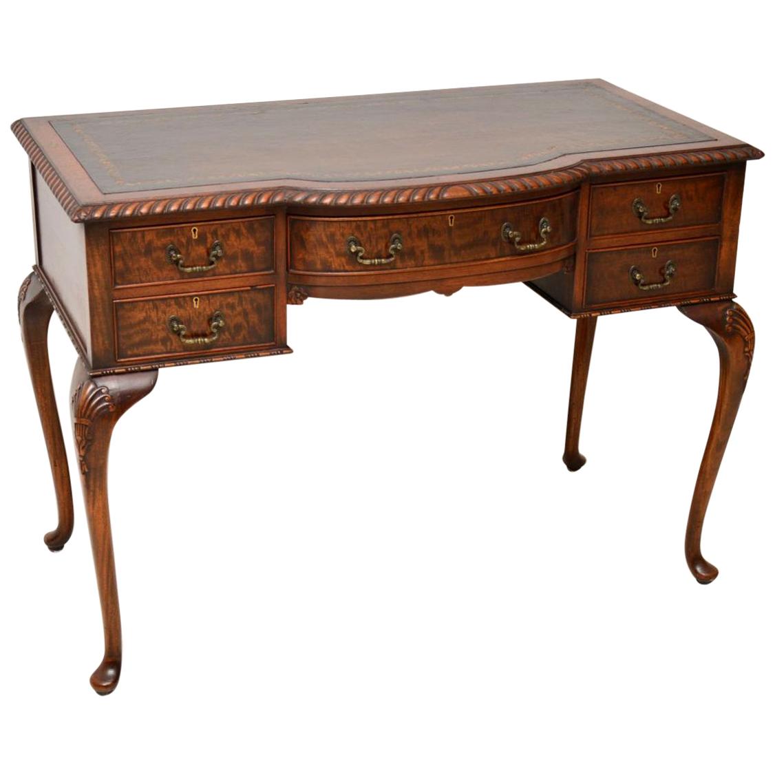 Antique Mahogany Leather Top Desk