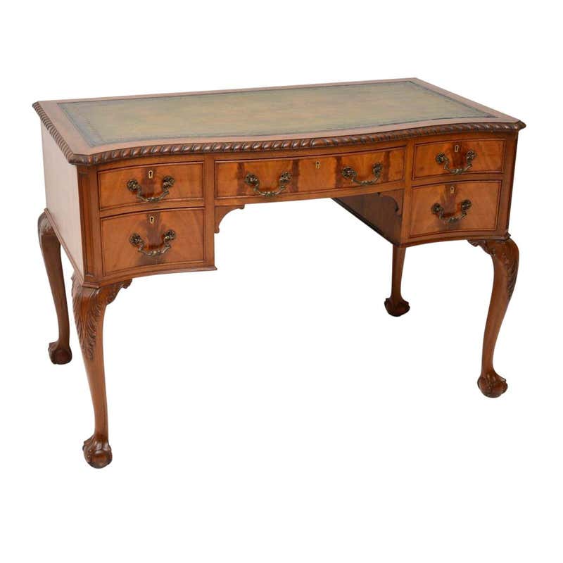 Antique Mahogany Leather Top Desk at 1stDibs