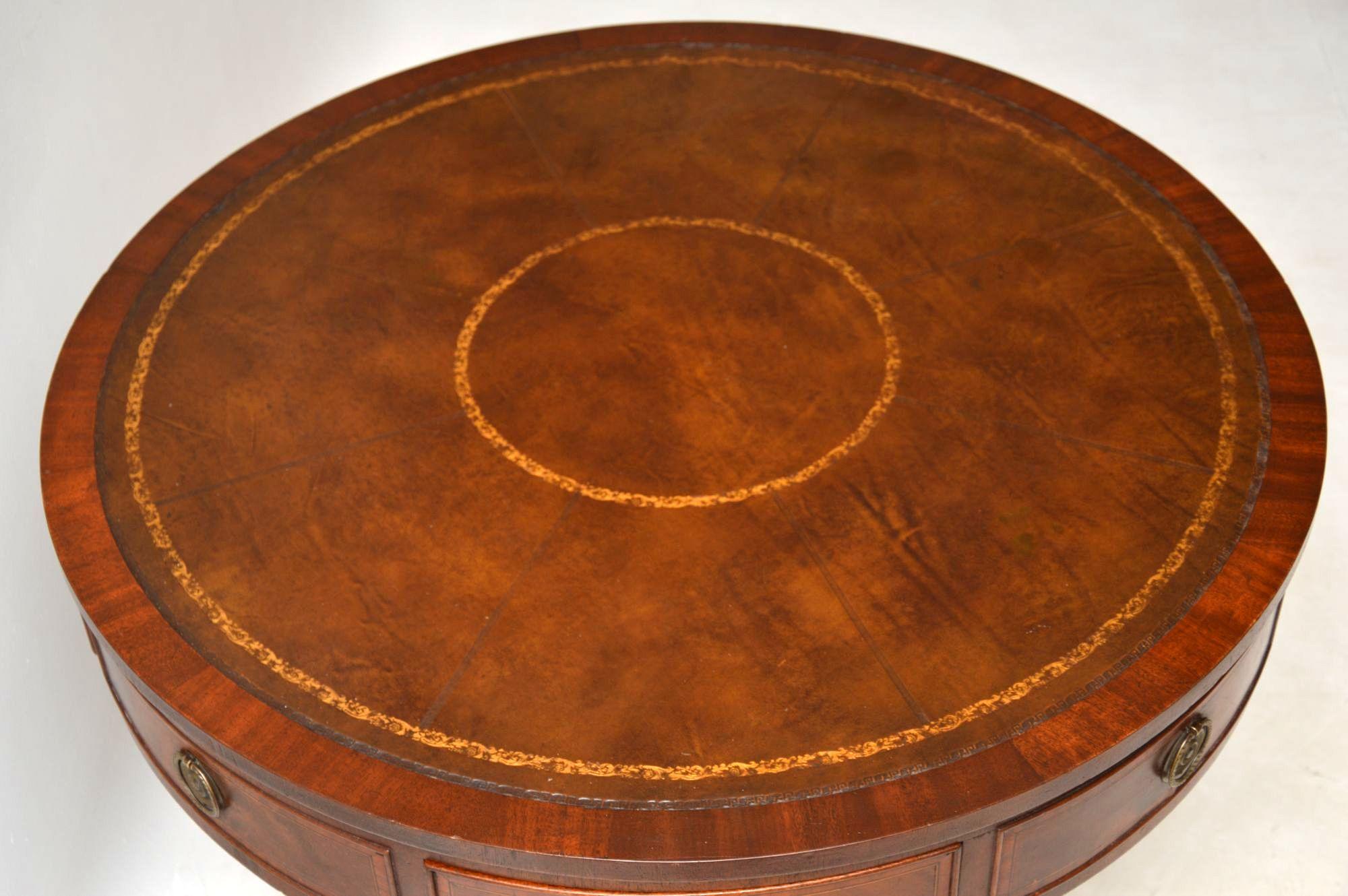 antique mahogany drum table