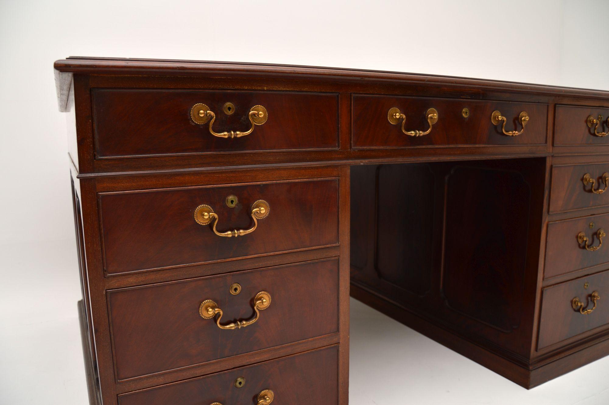 Antique Mahogany Leather Top Partners Desk at 1stDibs antique leather