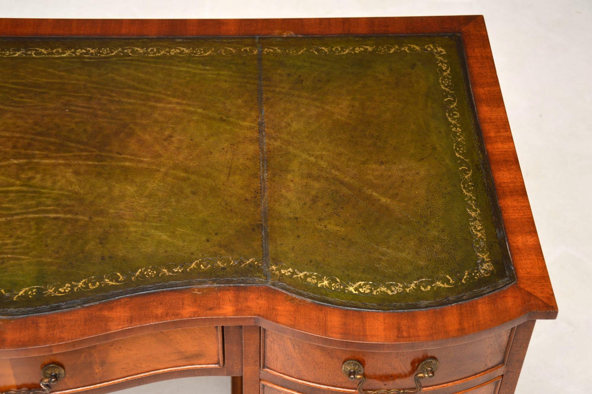 Antique Mahogany Leather Top Pedestal Desk 2