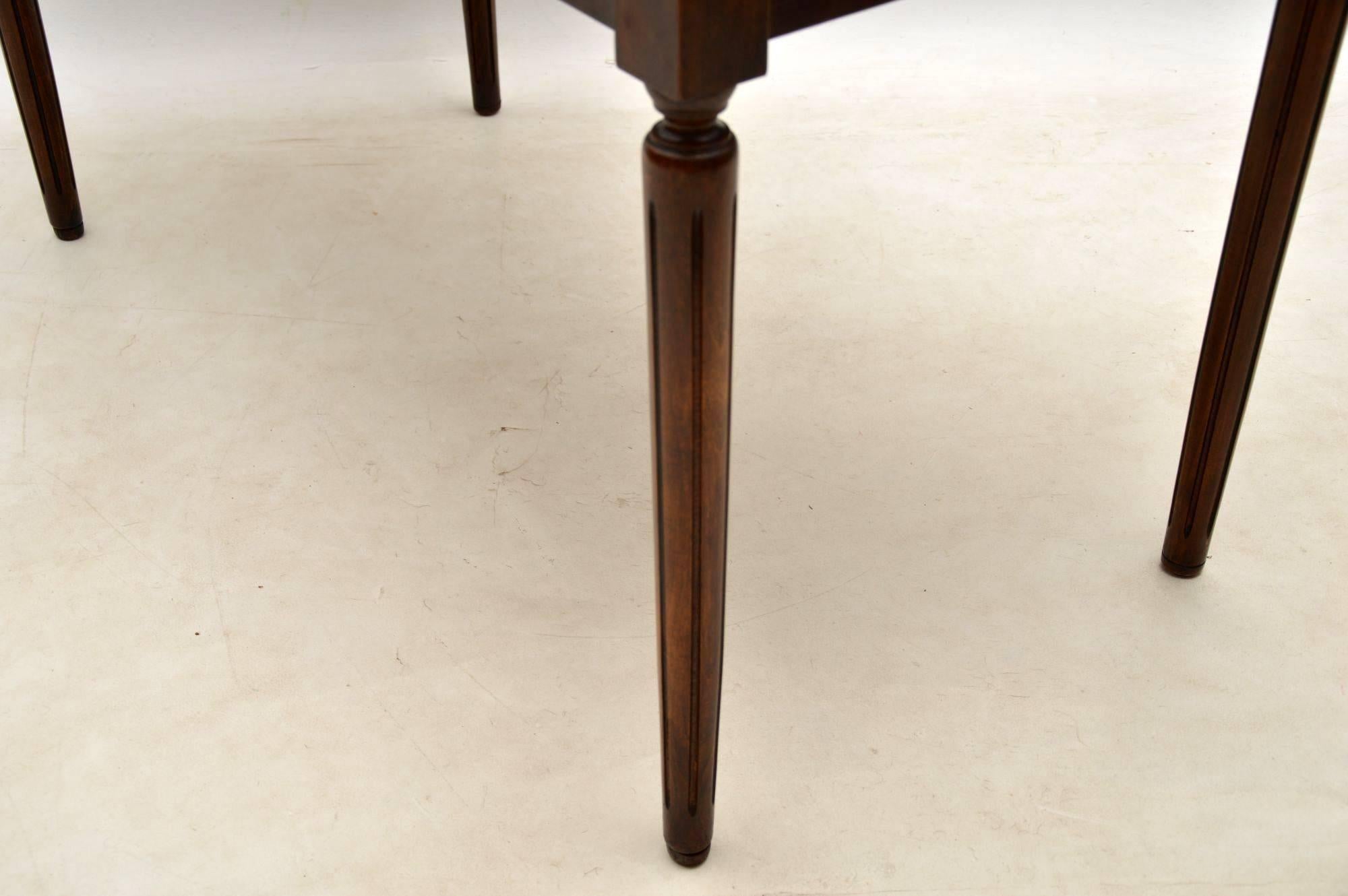 Antique Mahogany Leather Top Writing Table 4