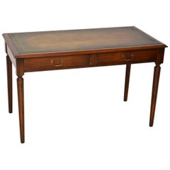 Antique Mahogany Leather Top Writing Table