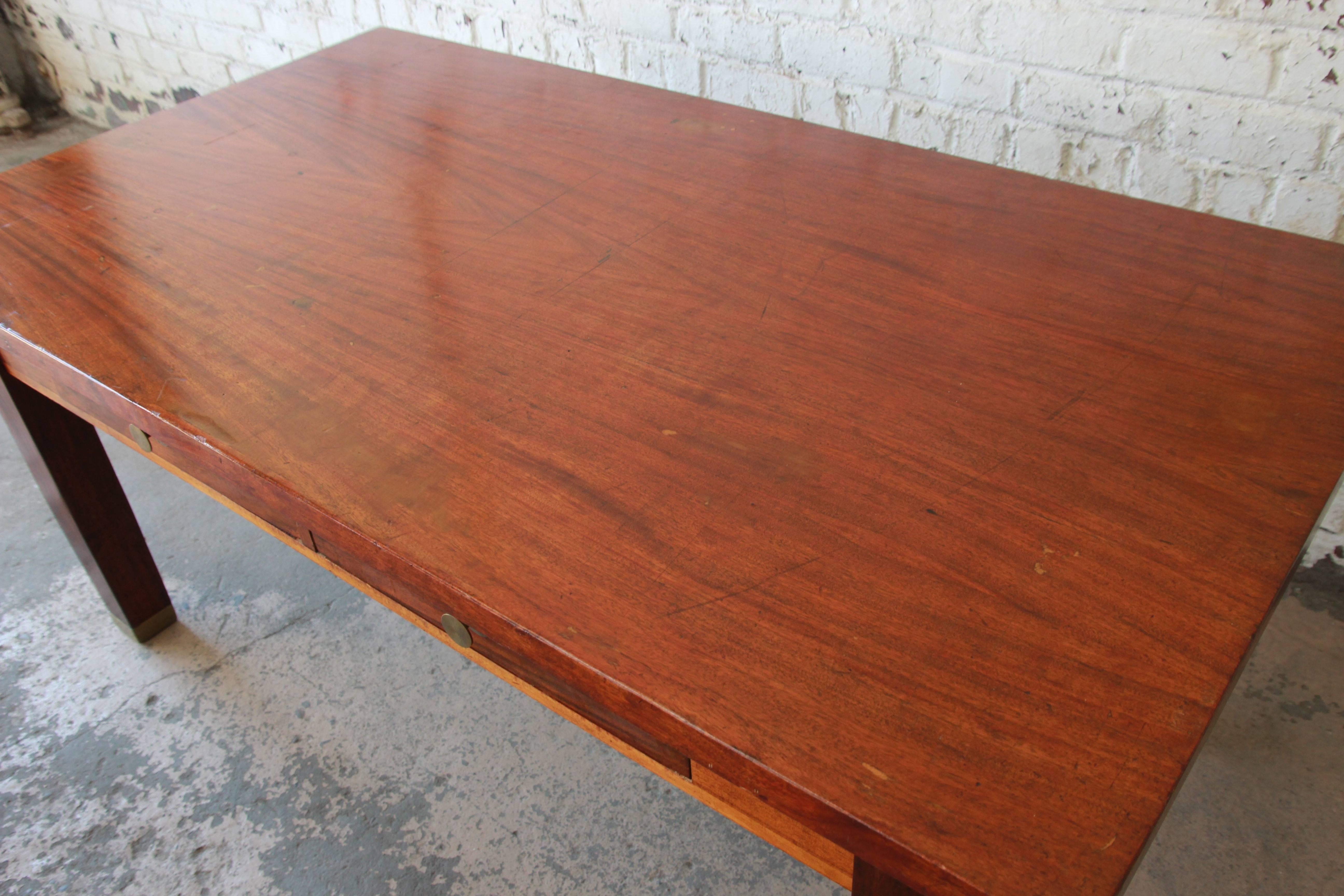 Antique Mahogany Library Table, circa 1900 2