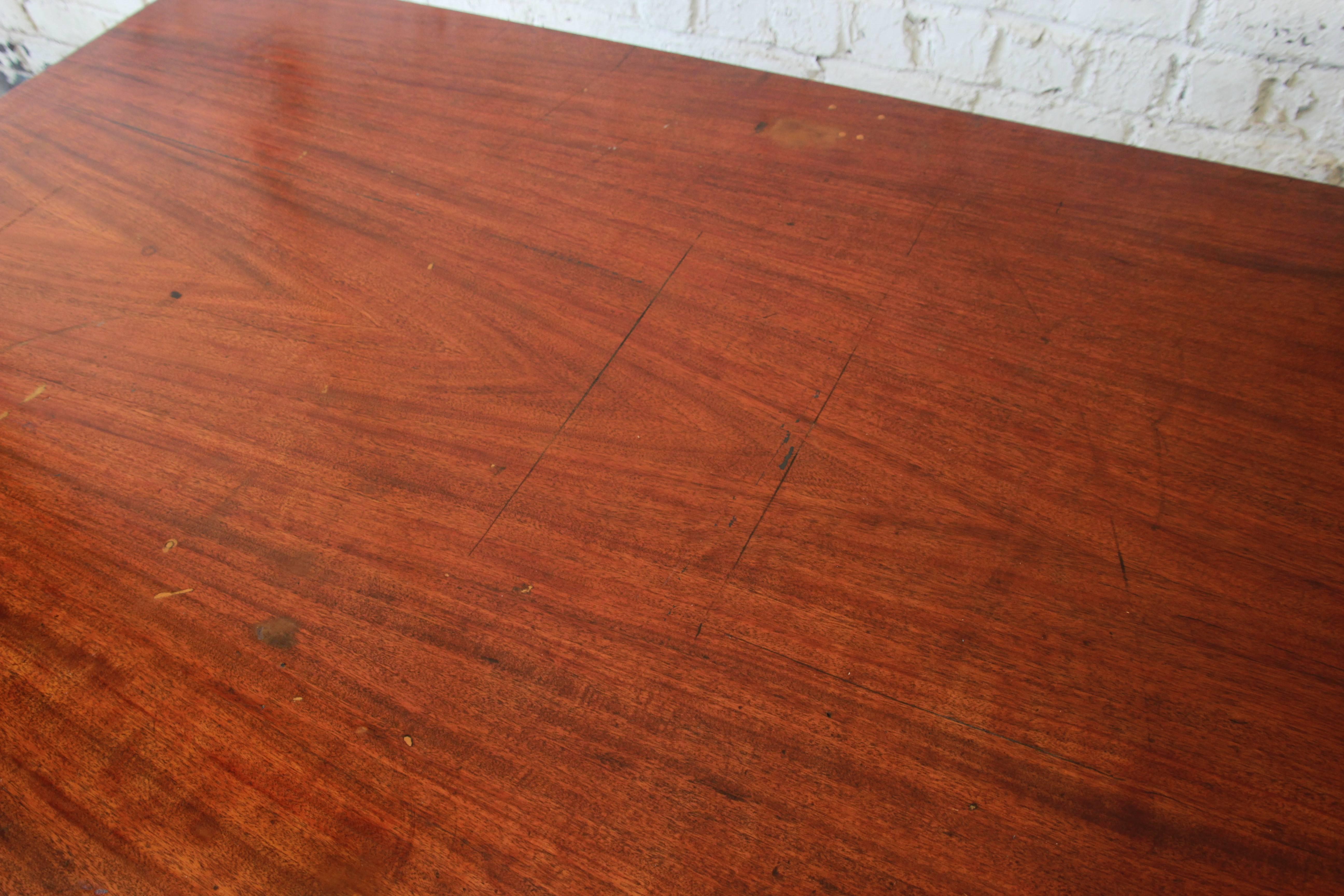 Antique Mahogany Library Table, circa 1900 3