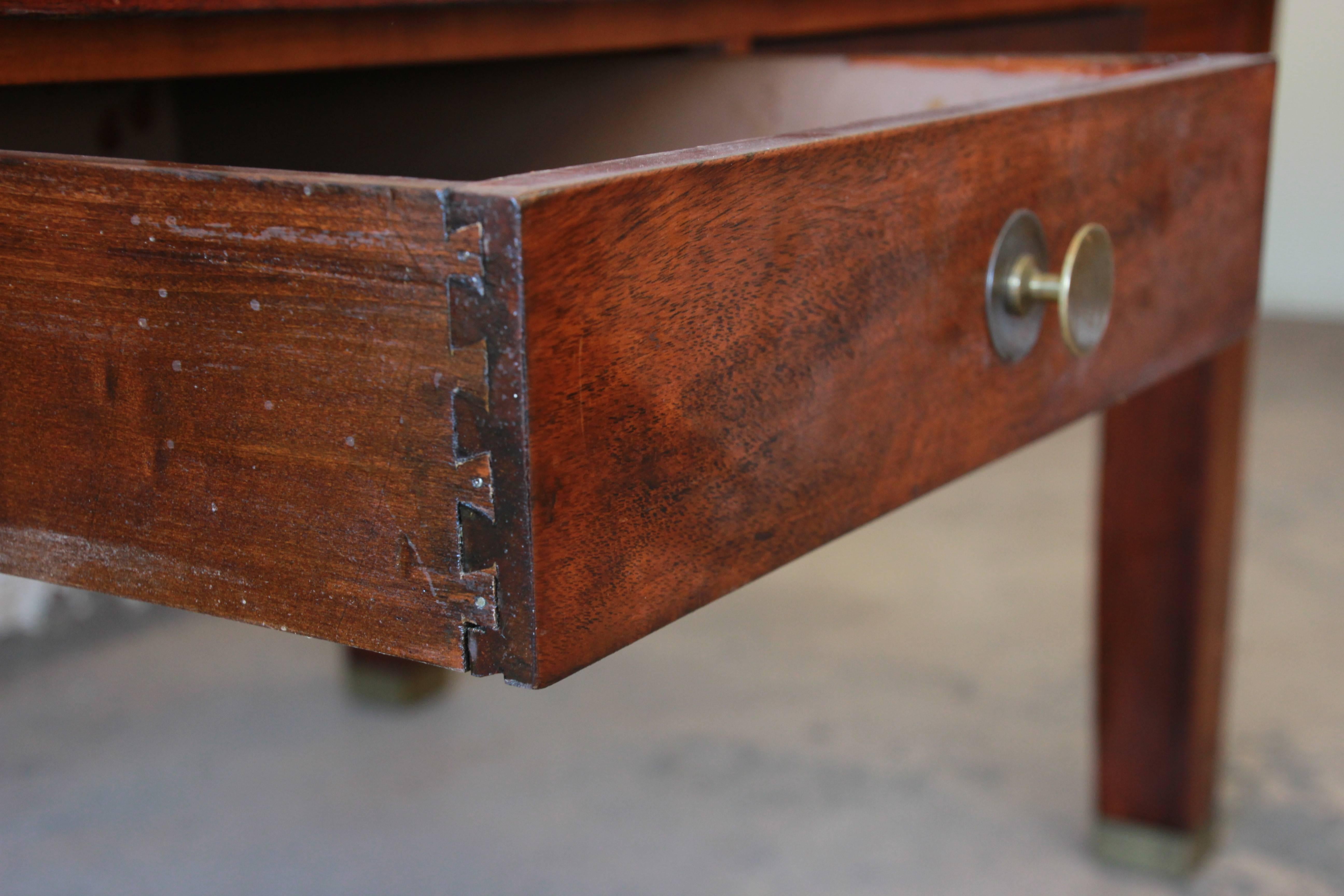 Antique Mahogany Library Table, circa 1900 In Good Condition In South Bend, IN