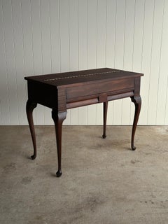 Antique Mahogany Lift-Top Writing Desk Console Table