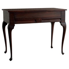 Antique Mahogany Lift-Top Writing Desk Console Table