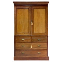 Antique Mahogany Linen Press Victorian 19th Century circa 1890
