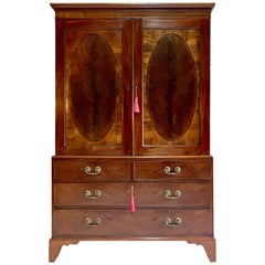 antique mahogany armoire Antique Mahogany Linen Press Wardrobe Armoire George III 18th Century circa 1780