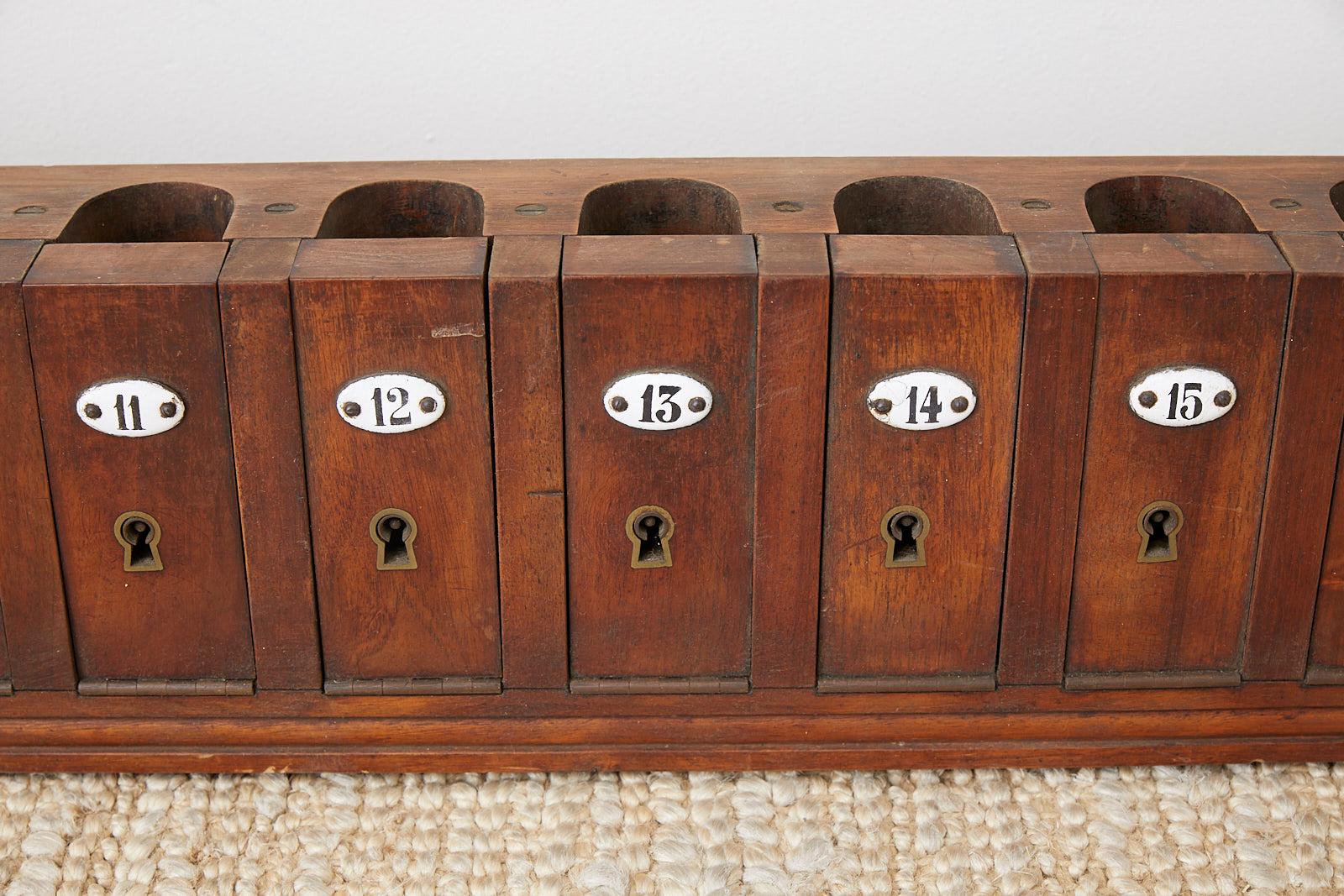 19th Century Antique Mahogany Locking Billiards or Pool Cue Rack