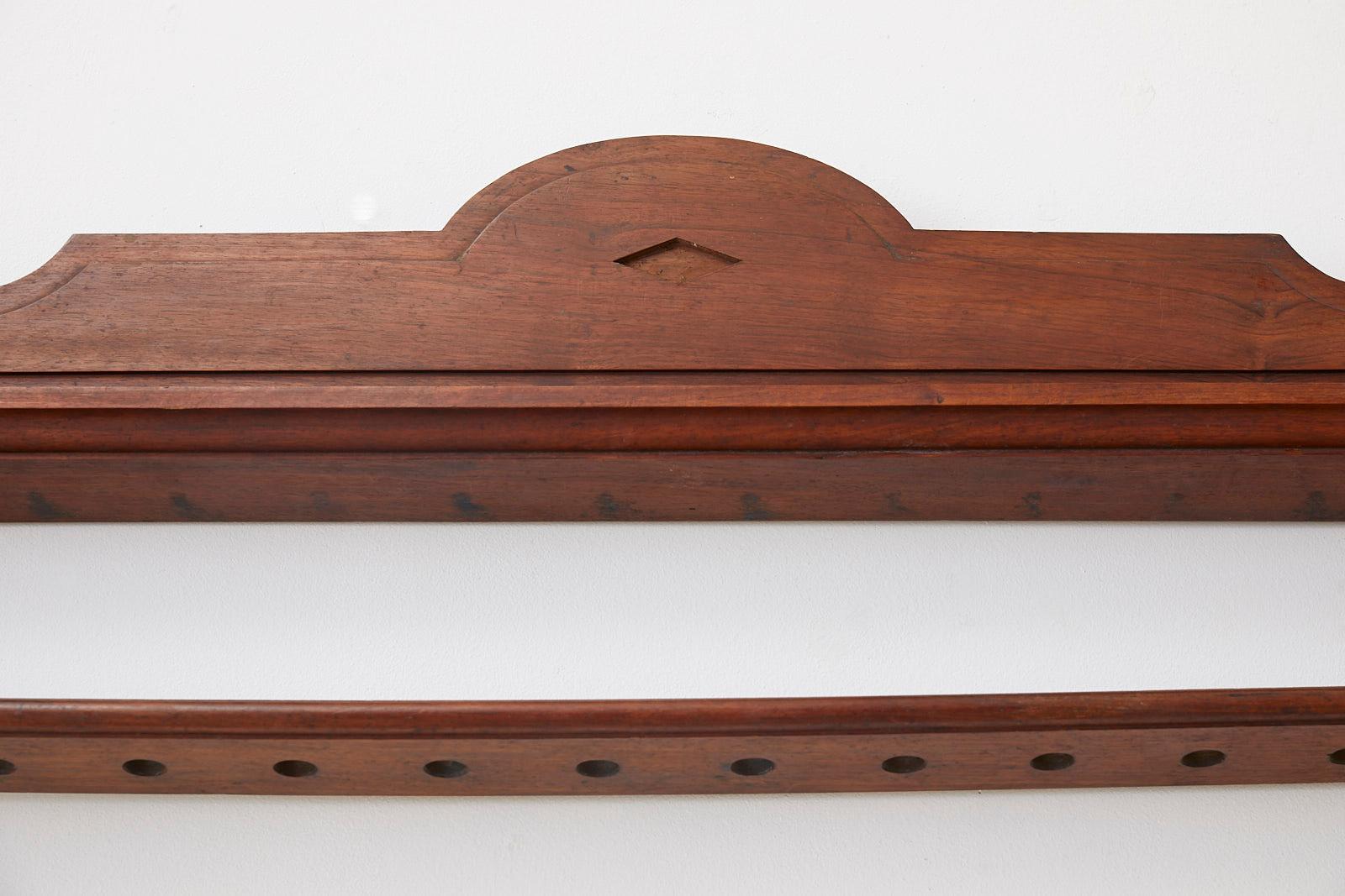 Victorian Antique Mahogany Locking Billiards or Pool Cue Rack