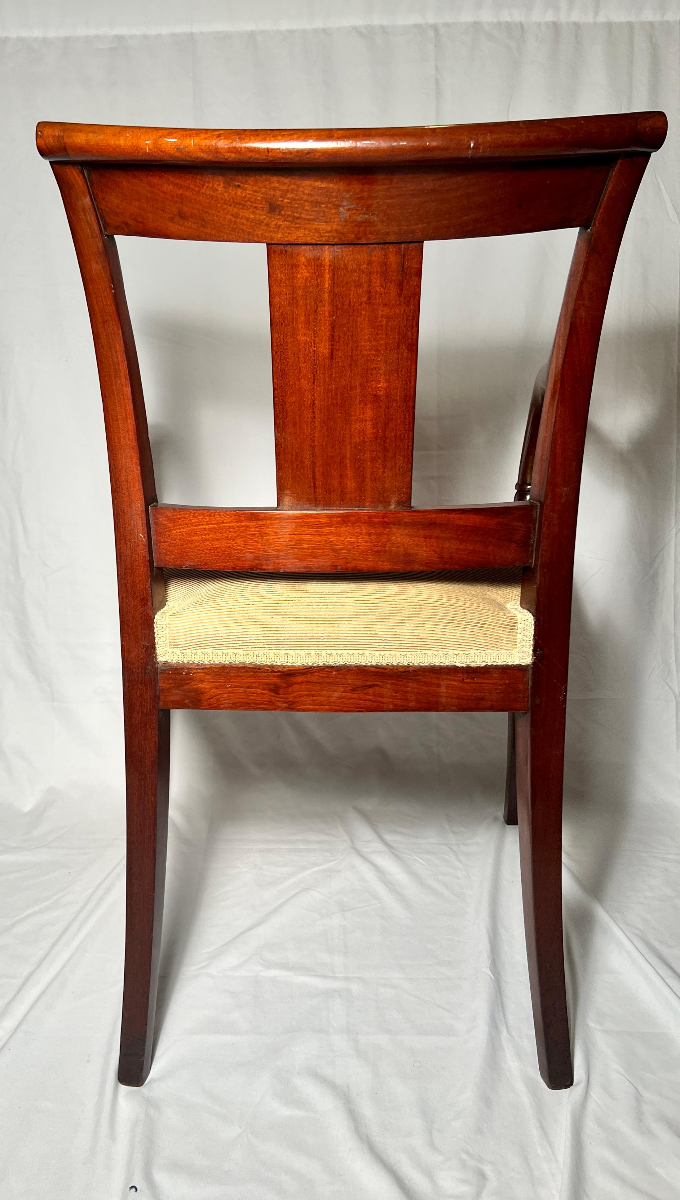 Antique Mahogany “Louis Philippe” Desk Chair Voltaire c 1830-50 In Good Condition For Sale In New Orleans, LA