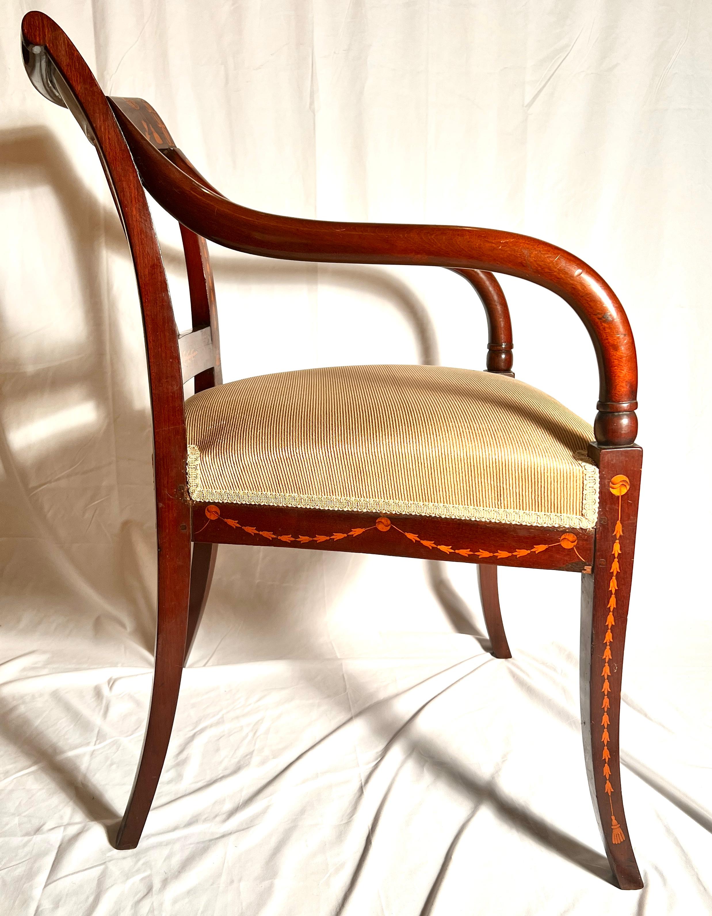 19th Century Antique Mahogany “Louis Philippe” Desk Chair Voltaire c 1830-50 For Sale