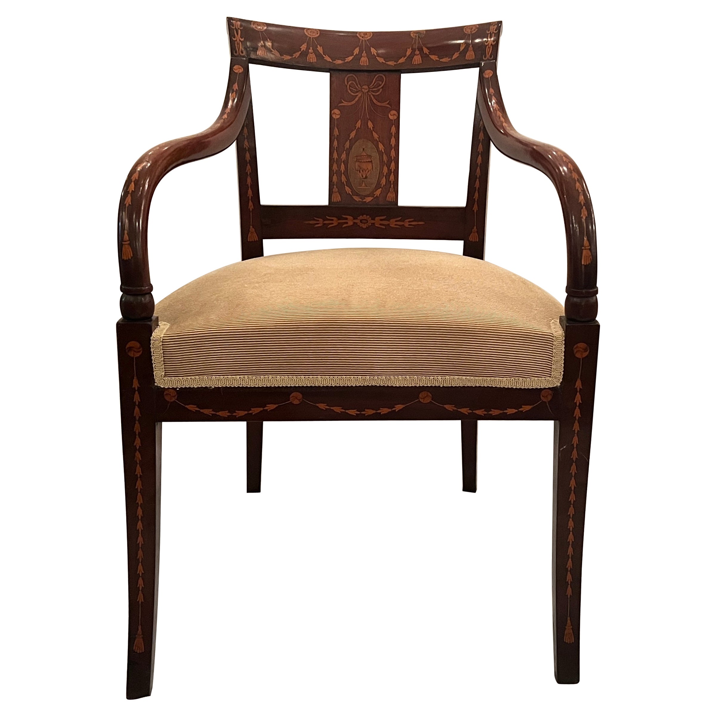 Antica sedia da scrivania Voltaire "Louis Philippe" in mogano, 1830-50 ca. in vendita