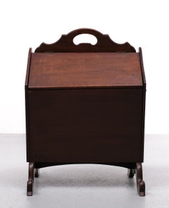 Antique Mahogany Magazine Holder 1870s Holland