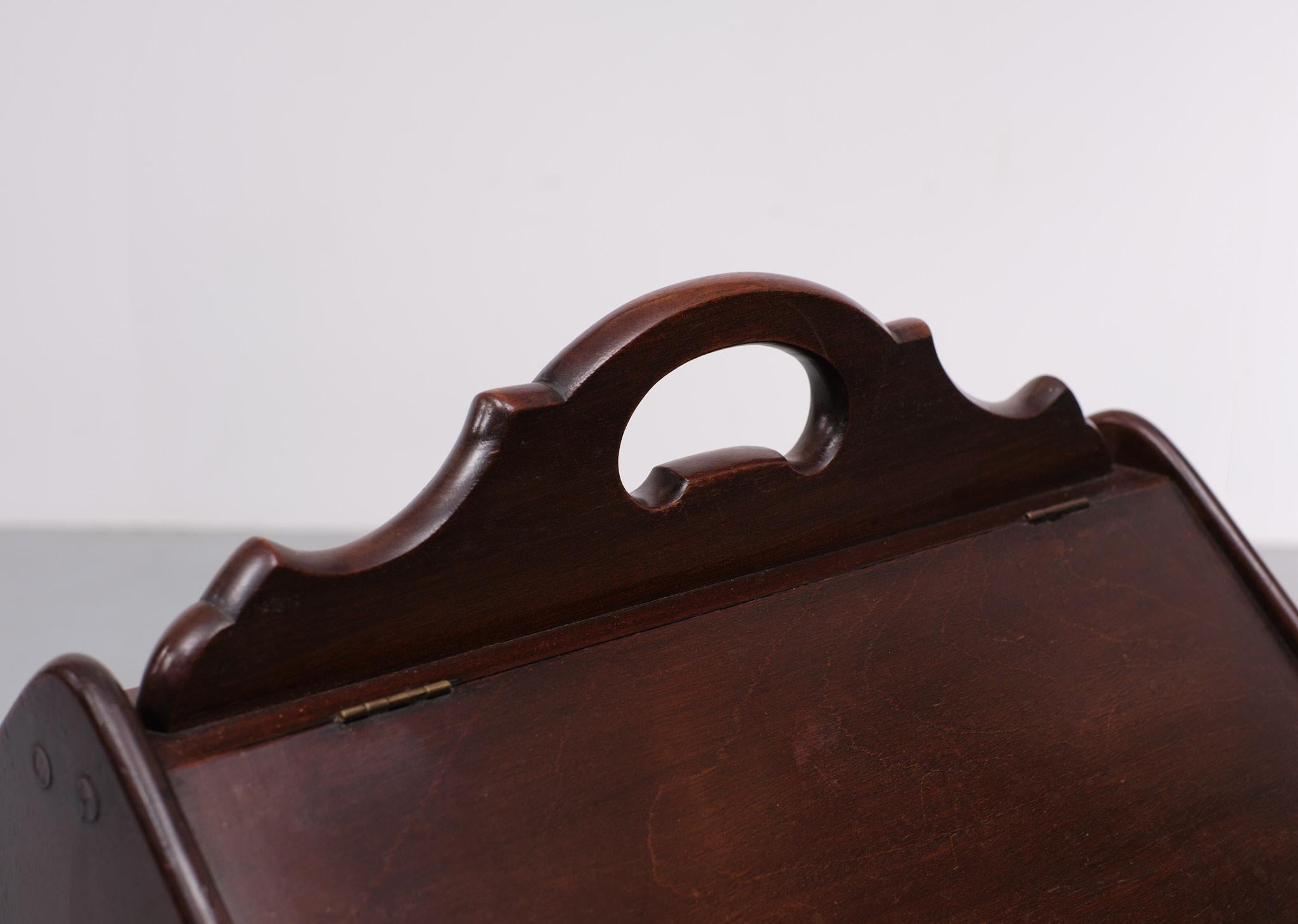 Antique Mahogany Magazine Holder 1870s Holland  For Sale 2