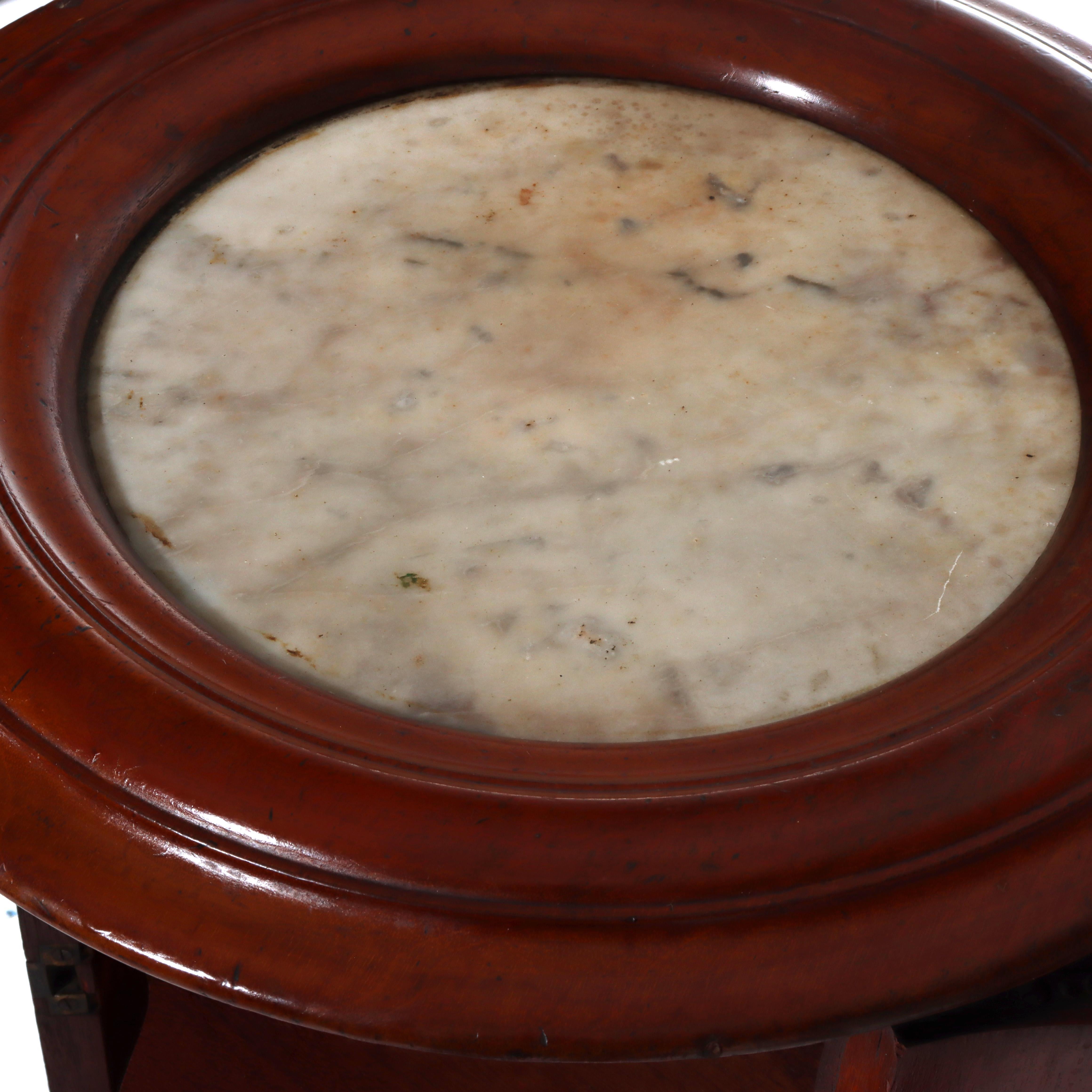 Antique Mahogany Marble Top Cellarette C1890 im Zustand „Gut“ im Angebot in Big Flats, NY