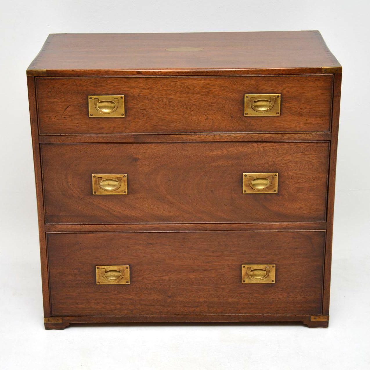 Antique Mahogany Military Campaign Chest of Drawers 6