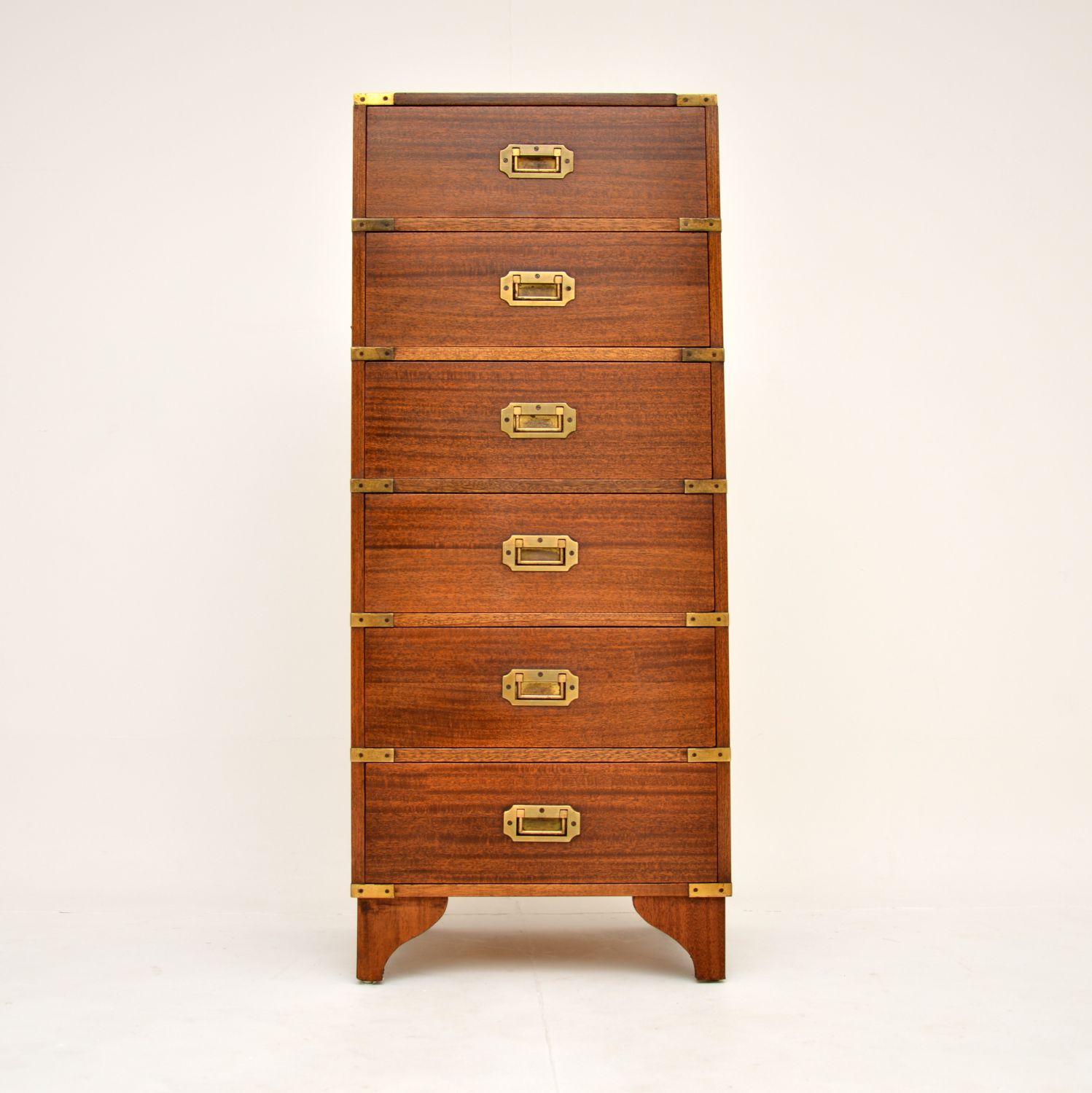 British Antique Military Campaign Chest of Drawers