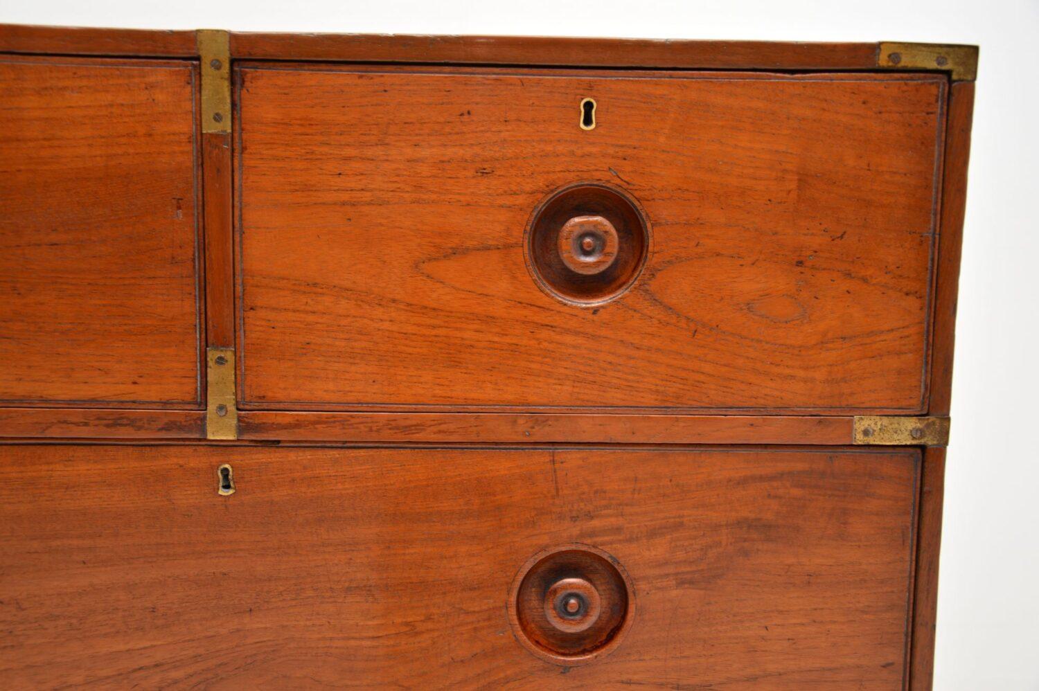 Mid-19th Century Antique Mahogany Military Campaign Chest of Drawers