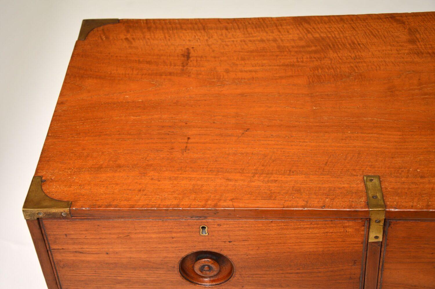 Antique Mahogany Military Campaign Chest of Drawers 1