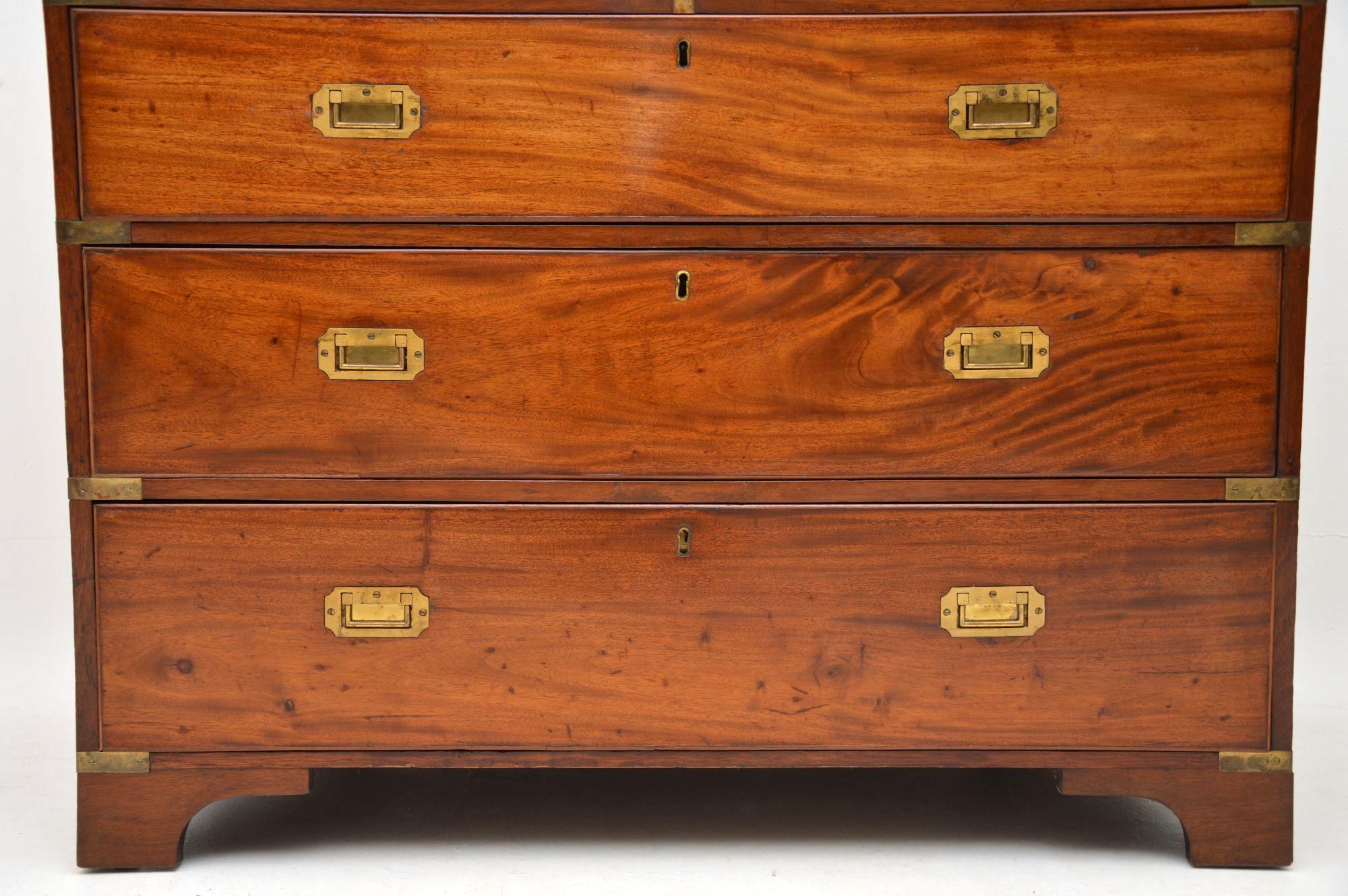 Antique Mahogany Military Campaign Chest of Drawers 3