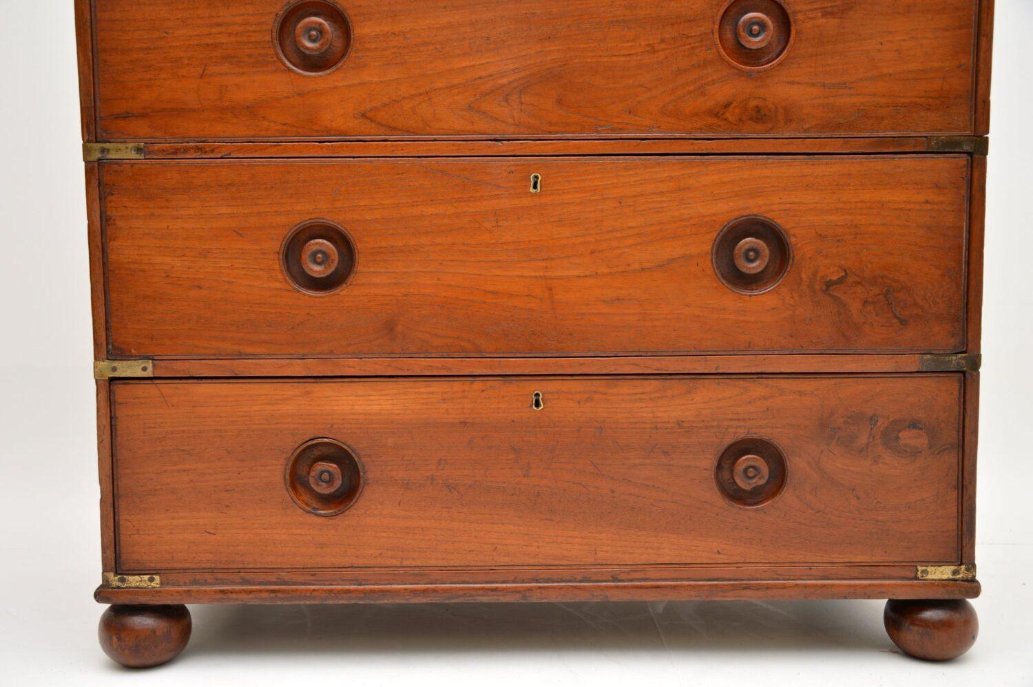 Antique Mahogany Military Campaign Chest of Drawers 3