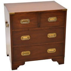 Vintage Mahogany Military Campaign Chest of Drawers