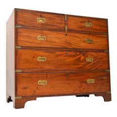 Antique Mahogany Military Campaign Chest of Drawers