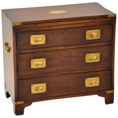 Vintage Mahogany Military Campaign Chest of Drawers