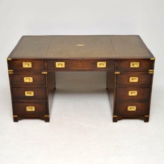 Antique Mahogany Military Campaign Partners Desk