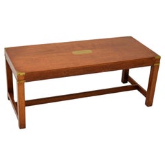 Antique Mahogany Military Campaign Style Coffee Table